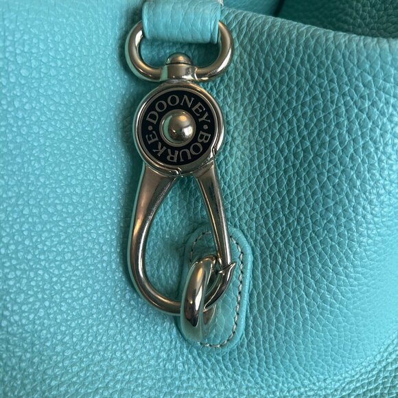 Dooney & Bourke Pebble Grain Logo Lock Sac Handbag Spearmint Tiffany Wallet Key - Picture 8 of 16